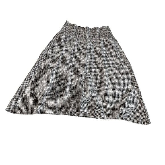 EILEEN FISHER Black White Bandhini Smocked Waist Midi Skirt Dot Print Cotton XL - Picture 1 of 3